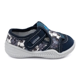 Pantuflas niño Viggami Adaś bolitas azul 1