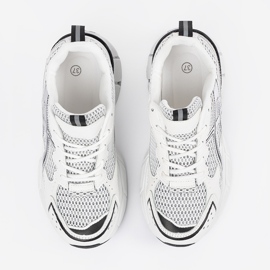 Sportowe de zapatillas blancas y blancas con malla blanco 2