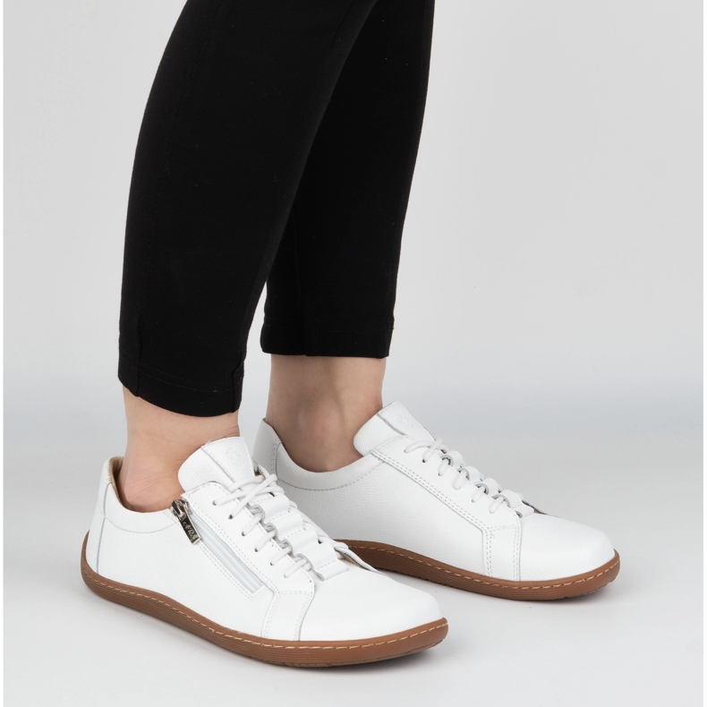 Olivier Zapatos de mujer minimalistas descalzos de piel 1242 blanco 2