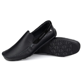 KOMODO Mocasadores de cuero para hombres 920/k/r negro 3