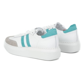 Zapatillas de deporte de cuero para mujeres en la plataforma blanca Olivier N1068S5 blanco 4