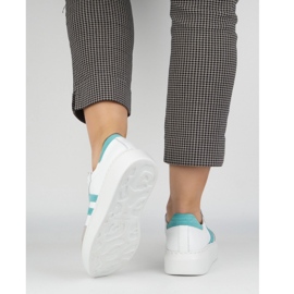 Zapatillas de deporte de cuero para mujeres en la plataforma blanca Olivier N1068S5 blanco 6