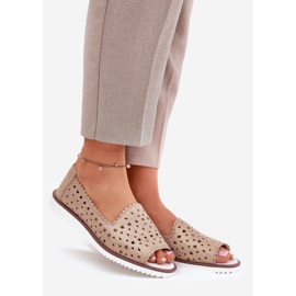 S.Barski Ballerinas de cuero con dedos desnudos S. Barski LR51-922 Oro dorado 1