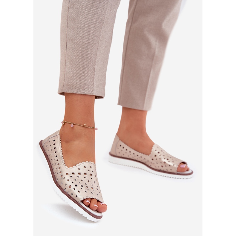 S.Barski Ballerinas de cuero con dedos desnudos S. Barski LR51-922 beige 1 S.Barski Ballerinas de cuero con dedos desnudos S. Barski LR51-922 beige 1