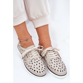 S.Barski Zapatos de cuero para mujeres S. Barski LR51-610 Beige 8