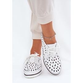 S.Barski Zapatos de cuero para mujeres S. Barski LR51-610 White blanco 3