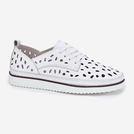 S.Barski Zapatos de cuero para mujeres S. Barski LR51-610 White blanco 4
