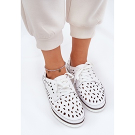 S.Barski Zapatos de cuero para mujeres S. Barski LR51-610 White blanco 5
