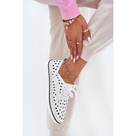 S.Barski Zapatos de cuero para mujeres S. Barski LR51-610 White blanco 6