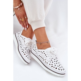S.Barski Zapatos de cuero para mujeres S. Barski LR51-610 White blanco 8
