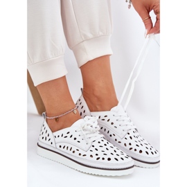 S.Barski Zapatos de cuero para mujeres S. Barski LR51-610 White blanco 9