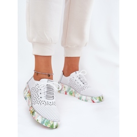Zapatos de cuero para mujeres Artiker 56C1799 White and Silver blanco 2