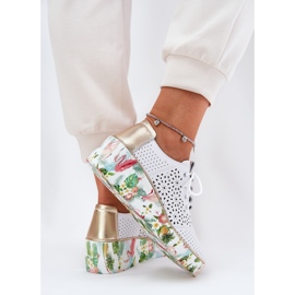 Zapatos de cuero para mujeres para Artiker 56C1800 White and Gold blanco 6