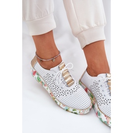 Zapatos de cuero para mujeres para Artiker 56C1800 White and Gold blanco 9