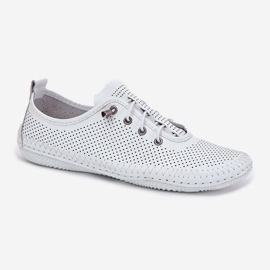 Zapatos de mujer hechos de Artiker de cuero natural 54C0831 White blanco 4