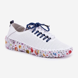 Zapatos de cuero en la plataforma Artiker 52C1713 de estampado blanco 2