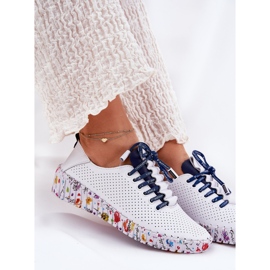 Zapatos de cuero en la plataforma Artiker 52C1713 de estampado blanco 7