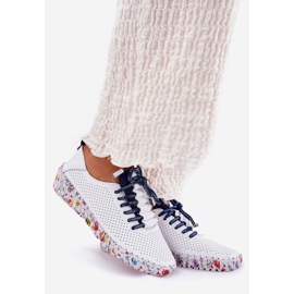 Zapatos de cuero en la plataforma Artiker 52C1713 de estampado blanco 1