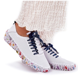 Zapatos de cuero en la plataforma Artiker 52C1713 de estampado blanco 8
