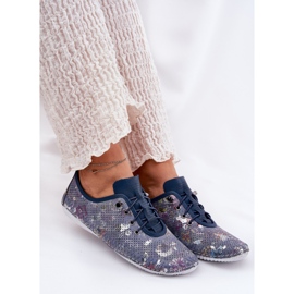 Zapatos de mujer hechos de Artiker de cuero natural 56C2691 Azul 6