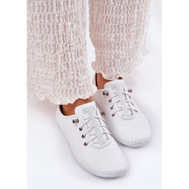 Zapatos de cuero para mujeres Artiker 54C0838 White blanco 3