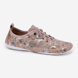 ARTIKER Zapatos de mujer hechos de arte estampado de cuero natural 56C2689 beige 4