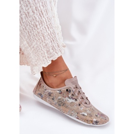 ARTIKER Zapatos de mujer hechos de arte estampado de cuero natural 56C2689 beige 6