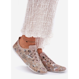 ARTIKER Zapatos de mujer hechos de arte estampado de cuero natural 56C2689 beige 1
