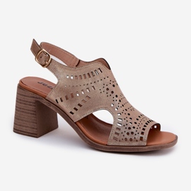 Sandalias de mujer Openwork en el Post de Oro dorado 4