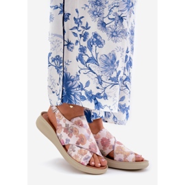 Jezzi Sandalias para mujeres con cuero ecológico con flores multicolor 1 Jezzi Sandalias para mujeres con cuero ecológico con flores multicolor 1