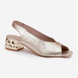 Sandalias de mujer de cuero Chebello 4724 Zlotys dorado 4