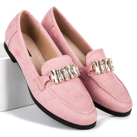 Vices Zapatos de ante con adorno rosado 1