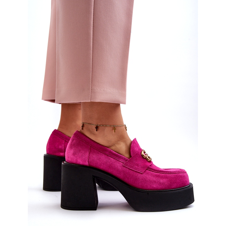 Zazoo 20170 Zapatos Mujer Ante Tacón Alto, Fucsia rosa 3