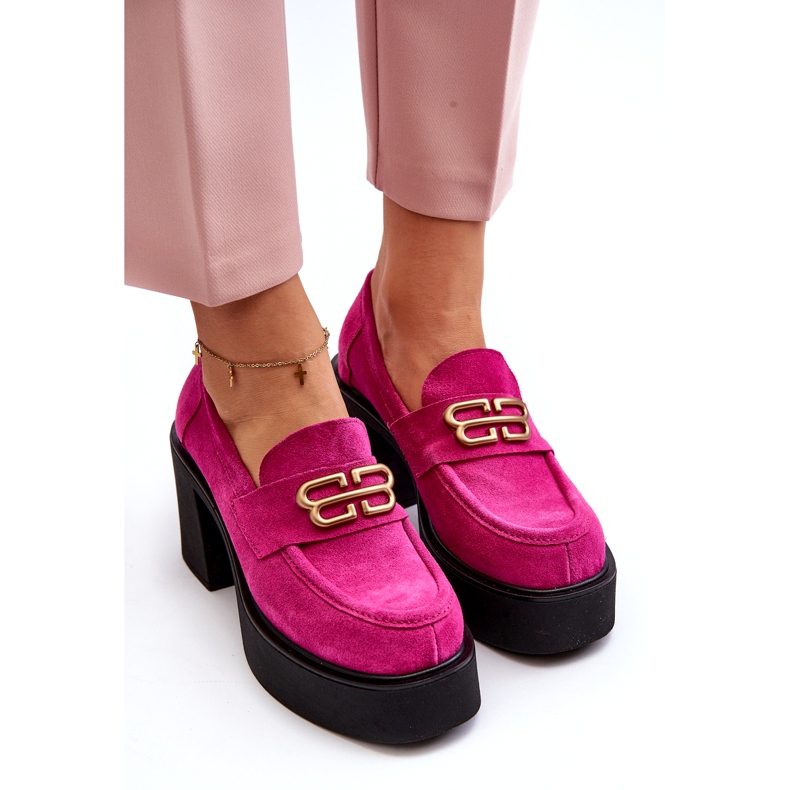 Zazoo 20170 Zapatos Mujer Ante Tacón Alto, Fucsia rosado 4