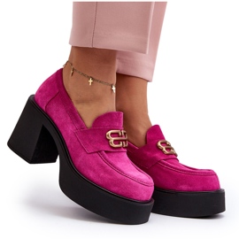 Zazoo 20170 Zapatos Mujer Ante Tacón Alto, Fucsia rosa 5