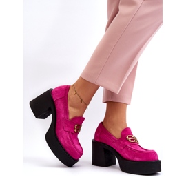 Zazoo 20170 Zapatos Mujer Ante Tacón Alto, Fucsia rosa 1