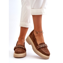 Zazoo 3429/W Mocasines Mujer De Ante Con Decoración, Marrón 3