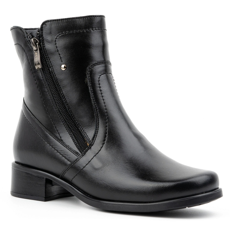 Olivier Botas aislantes de piel para mujer con dos cremalleras 310BB, negro 2 Olivier Botas aislantes de piel para mujer con dos cremalleras 310BB, negro 2