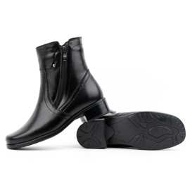Olivier Botas aislantes de piel para mujer con dos cremalleras 310BB, negro 3