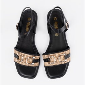 Goodin Sandalias negras con plantilla de piel. negro 3