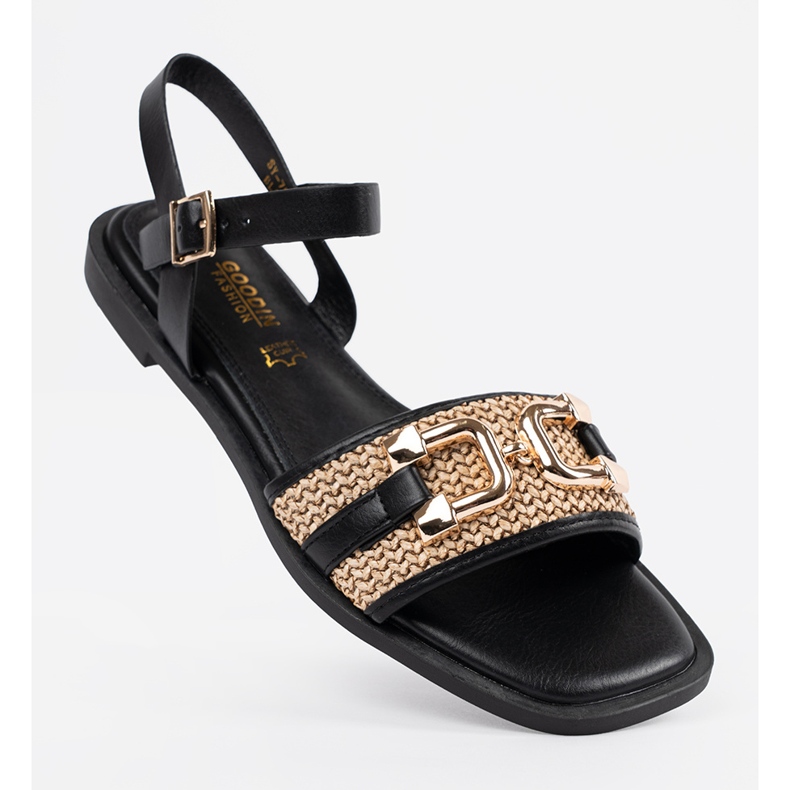 Goodin Sandalias negras con plantilla de piel. negro 1