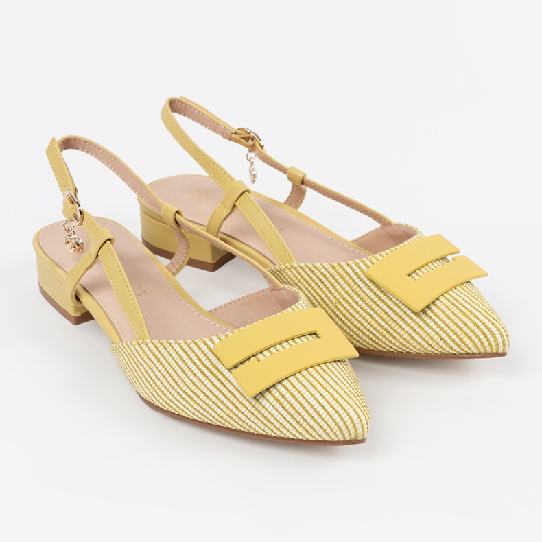 Goodin Sandalias amarillas con un talón abierto amarillo 1