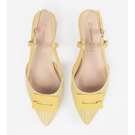 Goodin Sandalias amarillas con un talón abierto amarillo 2