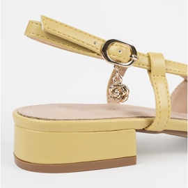Goodin Sandalias amarillas con un talón abierto amarillo 5
