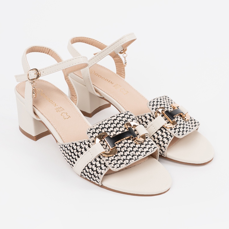 Goodin Sandalias de mujeres blancas en la publicación media blanco 1