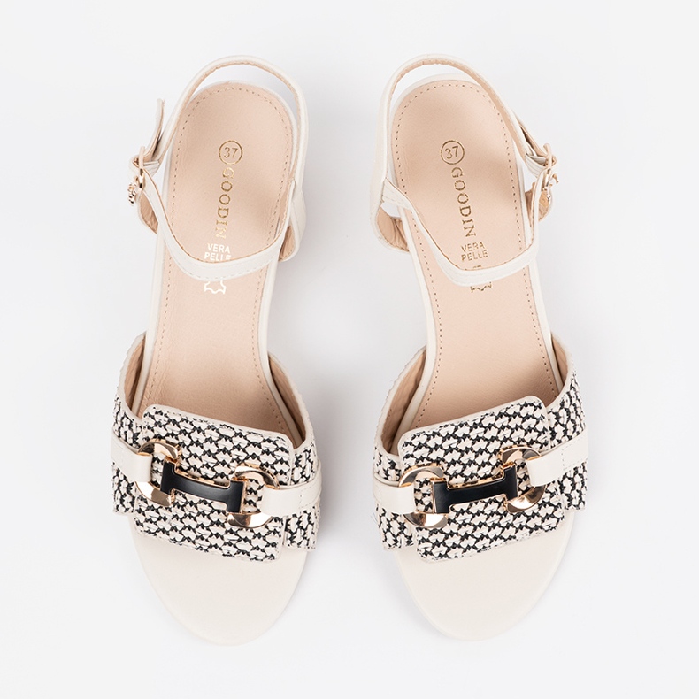 Goodin Sandalias de mujeres blancas en la publicación media blanco 2