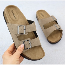 Evento Zapatillas ajustables para mujeres Taupe Evalo 8997 beige 1
