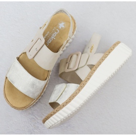 Sandalias para mujeres para beige rieker 69260-60 3