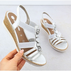 Sandalias para mujeres para cuña con elástica Silver Remonte R6264-92 plata 1 Sandalias para mujeres para cuña con elástica Silver Remonte R6264-92 plata 1