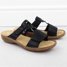 Flip-flops para mujeres para velcro negro rieker 60885-00 2